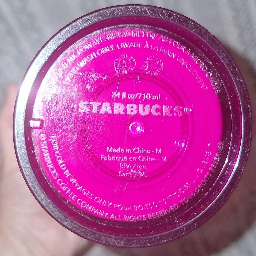 STARBUCKS COFFEE - RARE 2016 - Fuchsia Jelly Gummy Tumbler Cold Cup  Venti 24oz